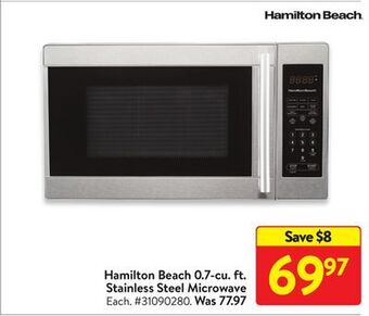 Walmart Hamilton beach 0.7-cu. ft. stainless steel microwave offer