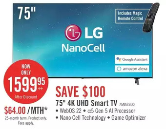 The Brick Lg 75" 4k uhd smart tv offer