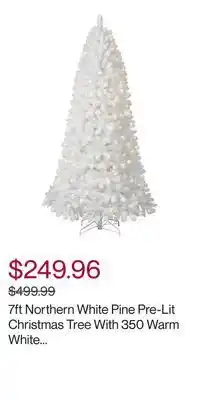 Hudson's Bay 7ft northern white pine pre-lit christmas tree with 350 warm white lights and 1000 pvc tips offer