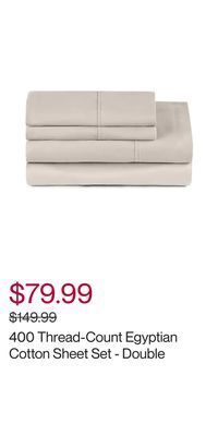 Hudson's Bay 400 thread-count egyptian cotton sheet set - double offer