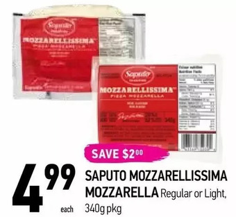 Coppa's Fresh Market Saputo mozzarellissima mozzarella offer