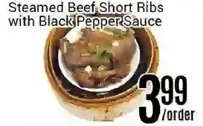 Nations Fresh Foods Steamed beef short ribs with black pepper sauce offer