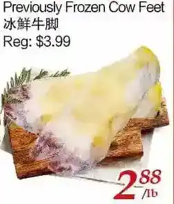 Tone Tai Supermarket Previously frozen cow feet offer