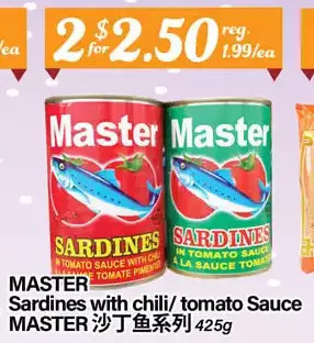 Btrust Supermarket Master sardines with chili/tomato sauce offer