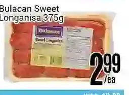 Nations Fresh Foods Bulacan sweet longanisa offer