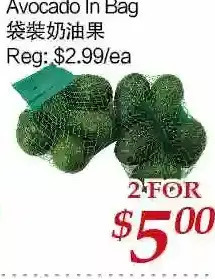 Tone Tai Supermarket Avocado in bag offer