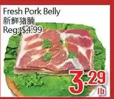 Hong Tai Supermarket Fresh pork belly offer