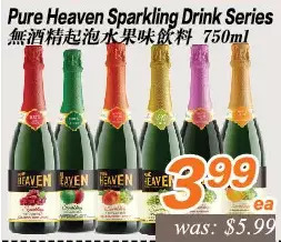 Seasons Foodmart Pure heaven sparkling drink series offer