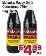 Top Food Supermarket Matouk's mauby drink concentrate offer