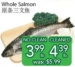 Ample Food Market Whole salmon offer