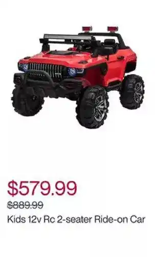 Hudson's Bay Aosom kids 12v rc 2-seater ride-on car offer
