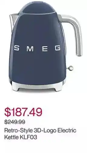 Hudson's Bay Smeg retro-style 3d-logo electric kettle klf03 offer