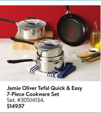Walmart Jamie oliver tefal quick & easy 7-piece cookware set offer