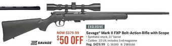 Cabela's Savage mark ii fxp bolt-action rifle with scope offer