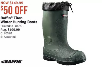 Cabela's Baffin titan winter hunting boots offer