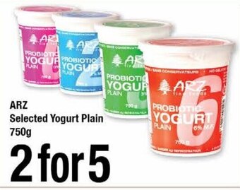 Arz Fine Foods ARZ Selected Yogurt Plain 750g offer