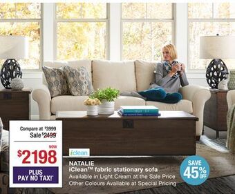 La Z Boy Natalie iclean™ fabric stationary sofa offer