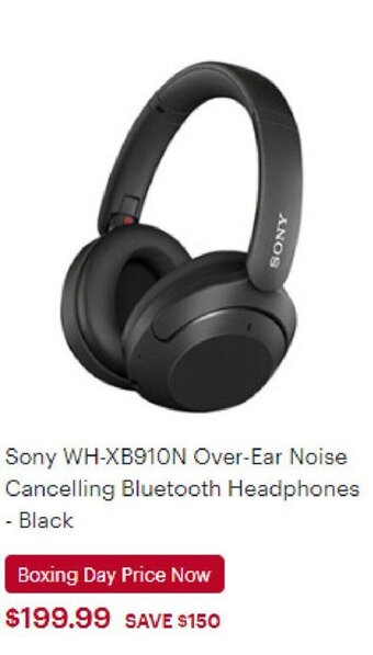 Best Buy Sony WH-XB910N Over Ear Noise Cancelling Bluetooth Headphones - Black offer