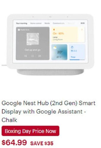 Best Buy Google Nest Hub (2nd Gen) Smart Display with Google Assistant - Chalk offer
