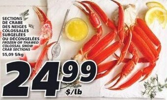 IGA Frozen or Thawed Colossal Snow Crab Sections offer