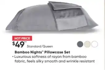 Sleep Country Bamboo nights™ pillowcase set offer