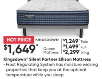 Sleep Country Kingsdown® silent partner ellison mattress offer