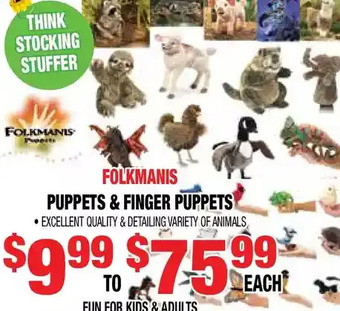 Len's Mill Stores Folkmanis puppets & finger puppets offer
