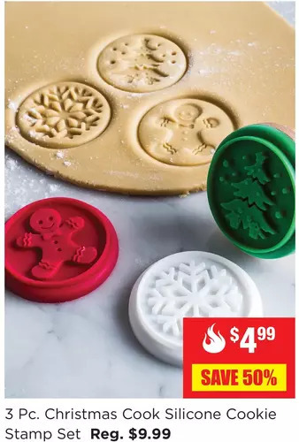 Kitchen Stuff Plus 3 pc. christmas cook silicone cookie stamp set offer