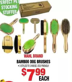 Len's Mill Stores Wahl brand bamboo dog brushes offer
