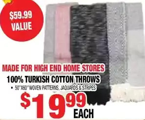 Len's Mill Stores 100% turkish cotton throws offer