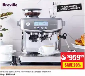 Kitchen Stuff Plus Breville barista pro automatic espresso machine offer