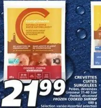 IGA Compliments Frozen Cooked Shrimp 680 g offer