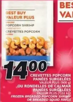 IGA Valuer Plus Frozen Breaded Popcorn Shrimp or Breaded Squid Rings offer