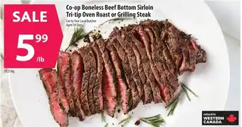 Co-op Co-op Boneless Beef Bottom Sirloin Tri-tip Oven Roast or Grilling Steak offer