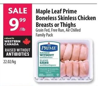 Co-op Maple Leaf Prime Boneless Skinless Chicken Breasts or Thighs offer