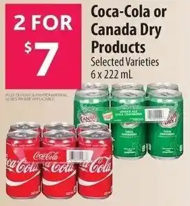 Co-op Coca-Cola or Canada Dry Products 6x222ml offer
