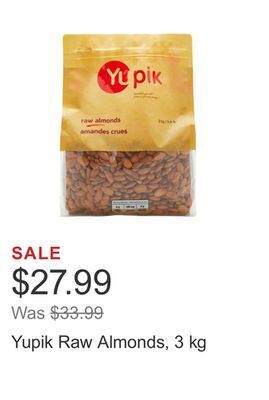 Costco Yupik raw almonds, 3 kg offer