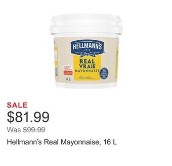 Costco Hellmann's real mayonnaise, 16 l offer