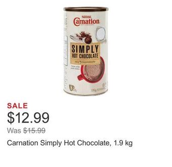 Costco Carnation simply hot chocolate, 1.9 kg offer