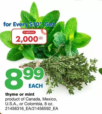 Wholesale Club Thyme or mint offer