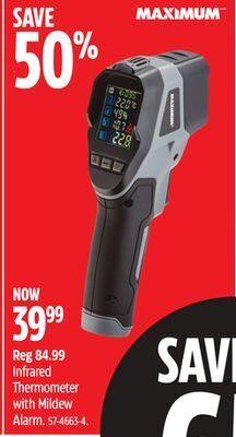 Canadian Tire Maximum infrared thermometer with mildew alarm offer