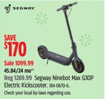 Canadian Tire Segway ninebot max g30p electric kickscooter offer