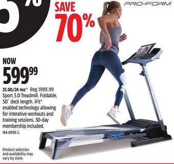Canadian Tire Pro-form sport 3.0 treadmill offer