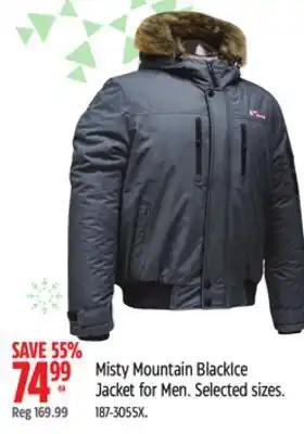 Canadian Tire Misty mountain blackice jacket for men offer