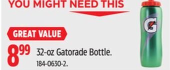 Canadian Tire 32-oz gatorade bottle offer