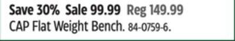 Canadian Tire Cap flat weight bench offer