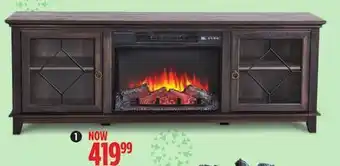 Canadian Tire Canvas lotus media electric fireplace tv stand, 67-in, 1500w, includes remote control, brown offer