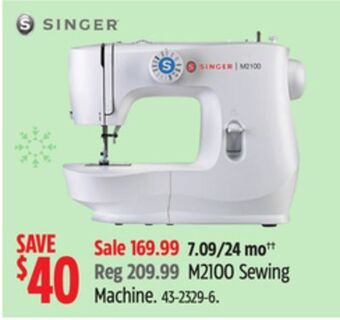 Canadian Tire Singer m2100 sewing machine offer