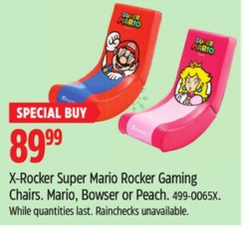 Canadian Tire X-rocker super mario rocker gaming chairs offer