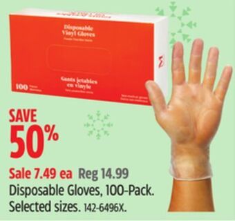 Canadian Tire Disposable gloves, 100-pack offer